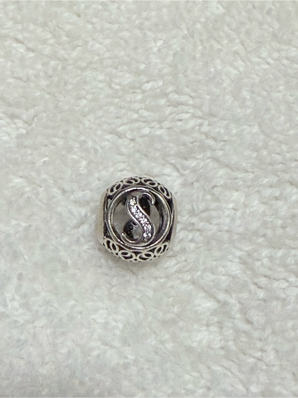 Pandora Silver 'S' Pave Letter Charm